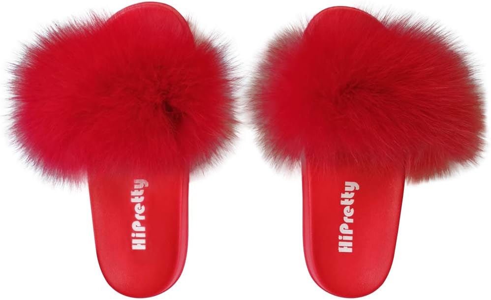 Women's Real Fox Fur Slides, Fluffy Fur Sandals for Indoor/Outdoor Comfort - Image 6