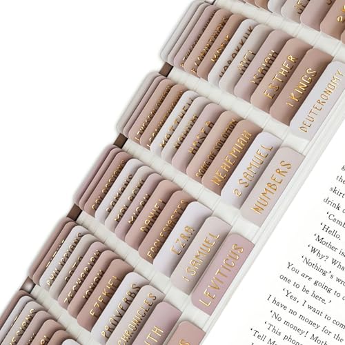 Laminated Bible Index Tabs with Elegant Font, Easy Bible Navigation Accessories, Christian Gift for Bible Study & Journaling，Large Print Bible Book Tabs for Women and Men