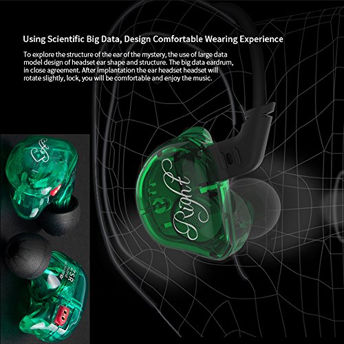Kz Zsr In-Ear Headphones Earphone Hifi Stereo Deep Bass Earbuds With 0.75Mm 2 Pins Detachable Cable Noise Isolating Headset With Hybrid Driver For Running, Jogging, Walking (Green Without Mic) #TOP4