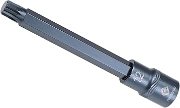 CoCud Llave de Vaso de Triple Cuadrado Punta M12 de 1/2" de Accionamiento Longitud de 5.5" Acero de Aleación Star S2 Cr-V Color Azul - (Aplicaciones: para Sujetadores)