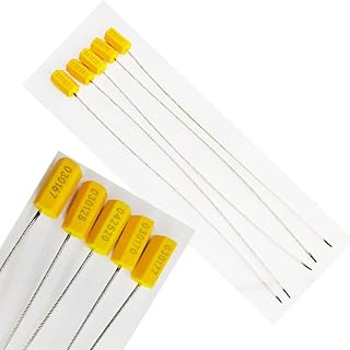 اربطة امان واير معدن شديدة التحمل مرقمة ، سيل متسلسل ، للشاحنات والمقطورات والحقائب والصناديق وغيرها (سيل واير معدن سداسى اصفر ، طول 30 سم ، عدد 5 قطع ، كود : 8855)- من كابرمصر 2020