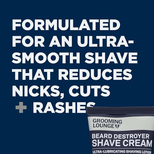 Grooming Lounge Beard Destroyer Shave Cream for Men - Bump, Irritation & Razor Burn Free Shaving Cream Sensitive Skin, Men Beard Care - Low Shaving Foam Lather Formula - 5 Oz (5 Ounce (Pack of 2))