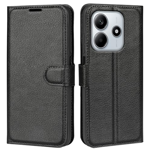 Étui à rabat pour Xiaomi Redmi Note 14 5G en similicuir noir