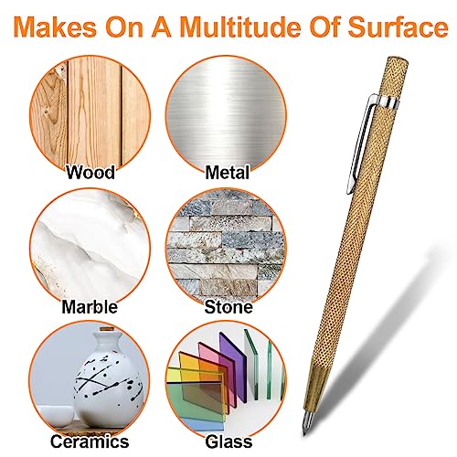 CBRIGHT Gravurstifte Wolframkarbid Stift Reißnadel für metall Glas und Keramik Anreisswerkzeug Anreißnadel Tragbare Reißnadel mit Schutzhülle,3 Stück