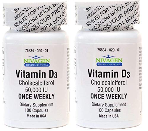 Nivagen Pharmaceuticals Inc Vitamin D3 50,000, 2 Pack