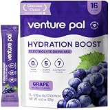 Venture Pal Sugar Free Electrolyte Powder Packets - Liquid Daily IV Drink Mix for Rapid Hydration & Party Recovery | 5 Vitamins & 7 Electrolytes| Keto Friendly | Non-GMO | Certified Vegan | 16 Sticks