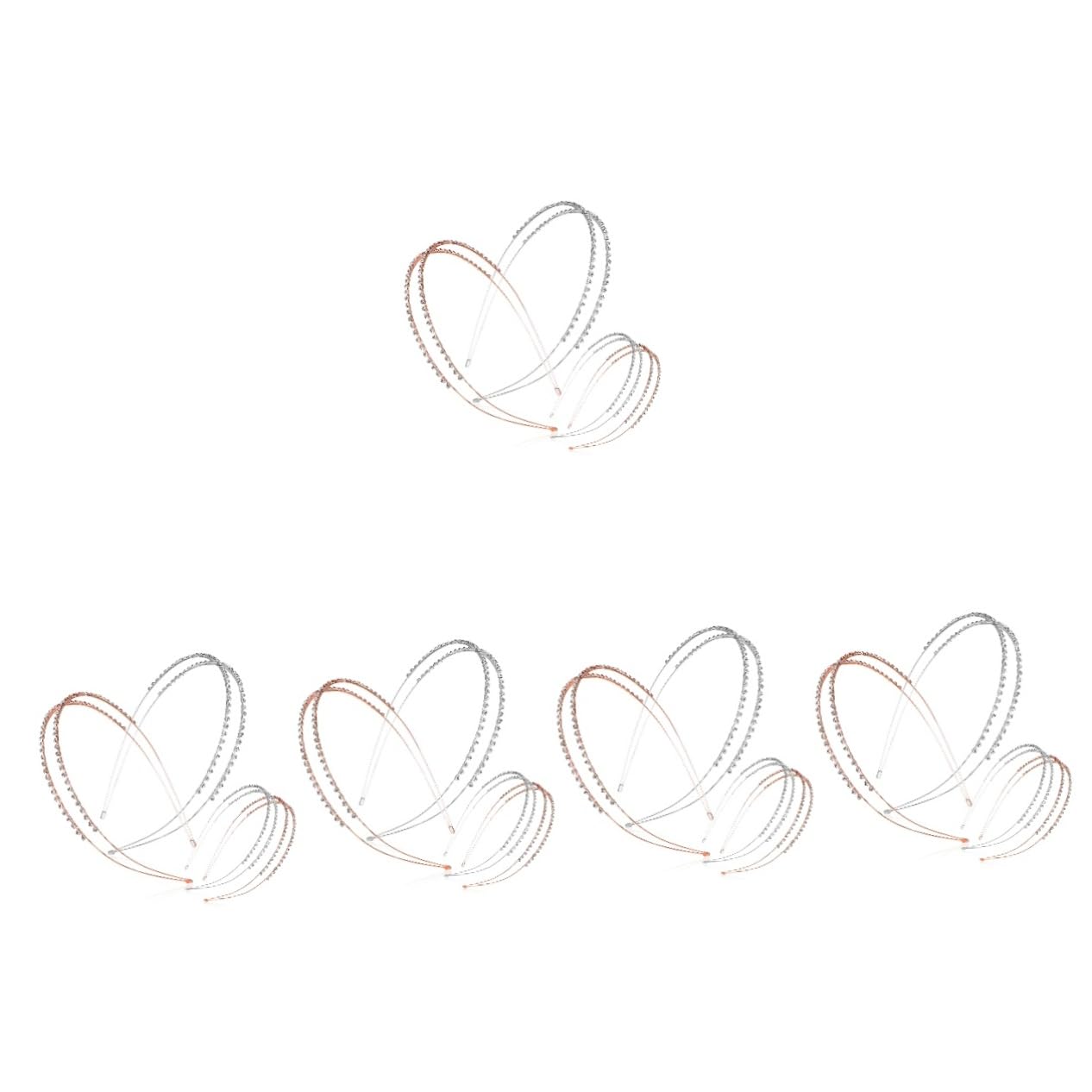 FRCOLOR 5 Juegos de Diademas con de Imitación para Mujer Diademas con Clip para Mujer Accesorio de Moda para Niña 4 Unidades X 5
