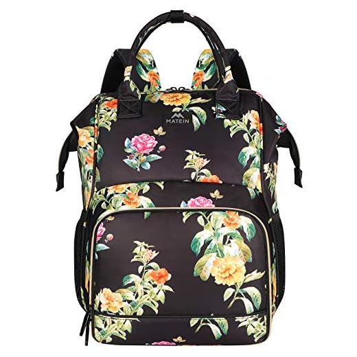 MATEIN Cute Backpack for Women, Stylish 15.6 Inch Laptop Backpack with USB Charging Port, Travel Camping Insulated Lunch Box Backpack Leakproof Cooler Backpack for Nurse Teacher Office Work College