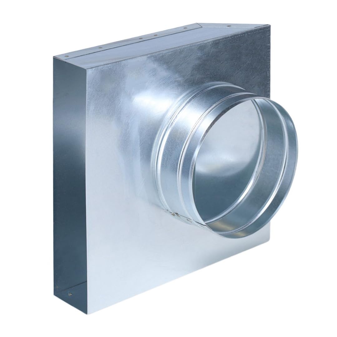Subtiel Flachkanal Übergang 90°, 250 x 50 mm auf Ø 150 mm