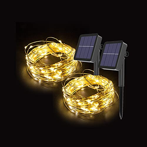 Gresonic Solar Kupferdraht Lichterkette Außen, Wasserdicht 8 Modi...
