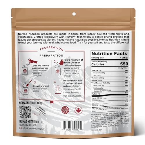 Image of Nomad Nutrition Cali Breakfast Bowl | Instant Freeze Dried Backpacking & Camping Food | Plant-Based, Non-GMO Hiking Meals with High-Energy, Vegan, Gluten-Free | 112g - 1 Pack