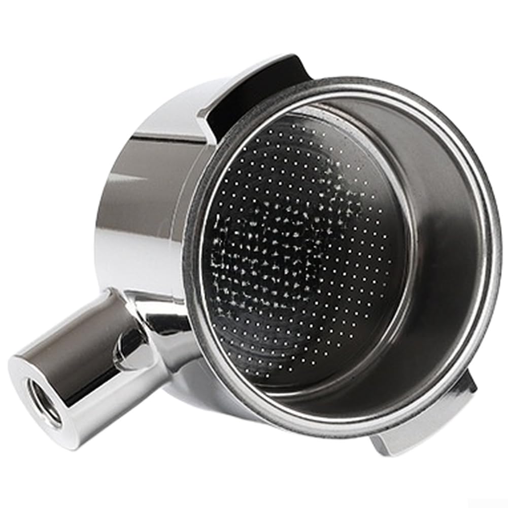 Filtr dolny ze stali nierdzewnej, 51 mm, do ekspresu do espresso, ze stali nierdzewnej 304, z podwójnym uchwytem, precyzyjny filtr do kremu, polerowany do powierzchni (Serves Two)