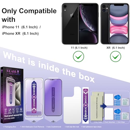Image of 2-Pack Anti Blue Light Matte Screen Protector for iPhone 11 and iPhone XR 6.1-Inch, Auto Dust Removal, No Bubbles, High Definition Clear, Easy Installation