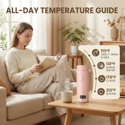 Image of Portable Electric Kettle For Travel, 120V, 450ml, 4 Temperature Control