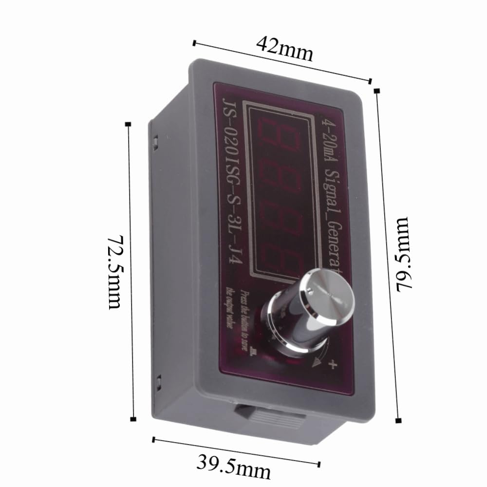 4-20mA Current Voltage Signal Generator with Battery Power Supply Interface Analog Simulator Adjustable 4 Digit Display