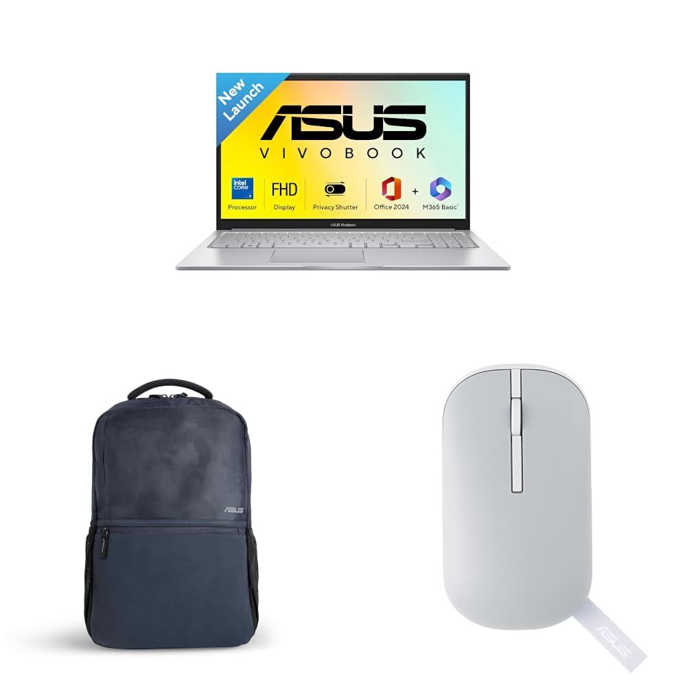 ASUS Vivobook 15 (2026), Intel Core 3 100U,8GB RAM,512GB SSD,FHD 15.6",Win11,Office 2024,Cool Silver,X1504VAP-BQ1321WS + Laptop Bag and Mouse-image-35