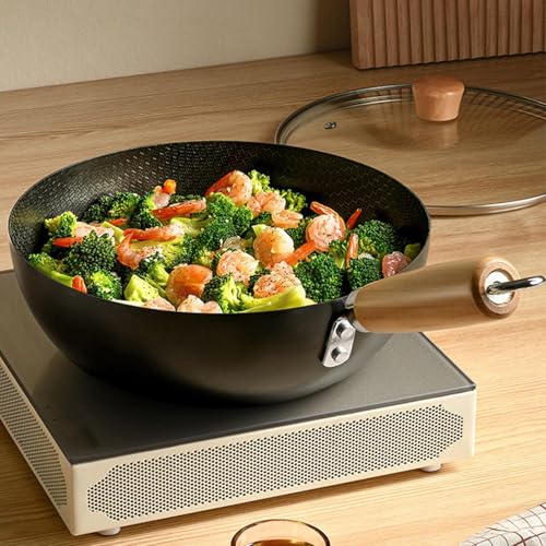 Wok de hierro con mango de madera, 18 cm miniatura 4