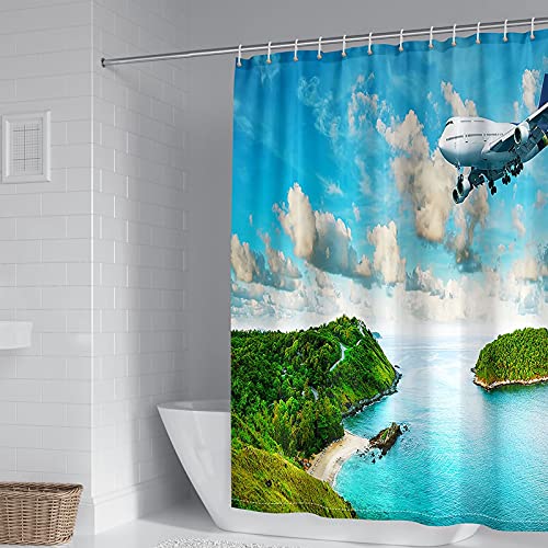 Rideau de douche 180x200 en polyester lavable pour baignoire et douche moderne - 2