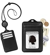 Amazon | 【Bone】IDカードホルダー ネームホルダー 本革 縦型 小銭