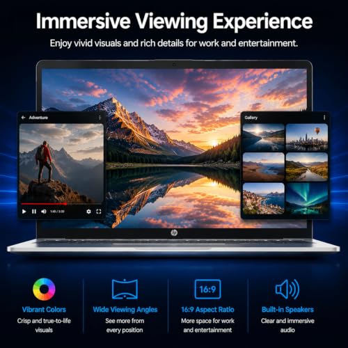 Image of HP 15.6 inch Touchscreen Laptop, 10-Core Intel Core 7 150U, 16GB RAM, 1TB SSD, FHD IPS Display, Privacy Camera, Numeric Keypad, Copilot AI Key, Wi-Fi 6, Windows 11