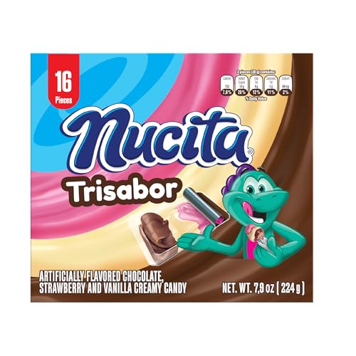 NUCITA Trisabor, Creamy Chocolate, Vanilla & Strawberry Candy, 7.9 Oz (Pack of 1)