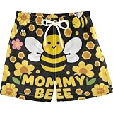 Costume da bagno per bambini da 2 a 12 anni, vestibilità classica, per attività all'aperto, famiglia, ape, mamma, compleanno, Famiglia Ape Mamma Mamma Compleanno Primo Giorno delle, 3 anni