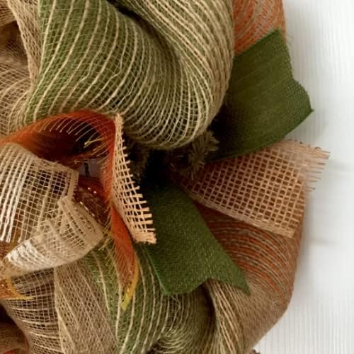 Thanksgiving Wood Turkey Welcome Wreath Burlap and Deco Mesh. Available in 24 inch and 28 inch diameters