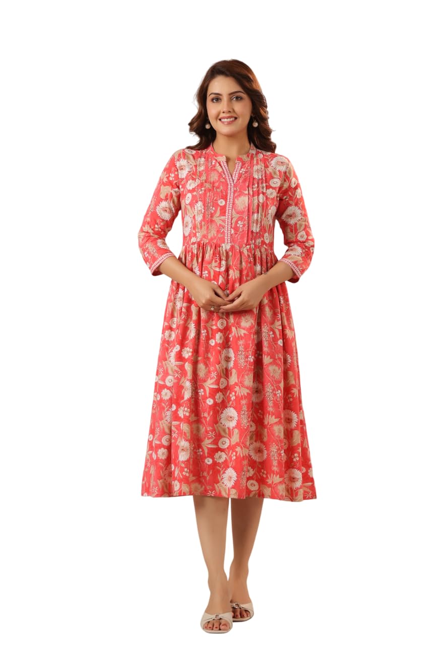 neemiya Ethnic Floral Printed Fit and Flare Ethnic Dresses-picture-10