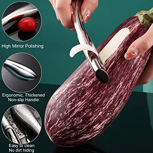 Premium Potato Peeler Stainless Steel, Vegetable Peelers For Kitchen, Fruit Peeler, Veggie Peeler Sharp Serrated Blade Cucumber Apple Peeler Ergonomic Non-Slip Handle Dishwasher Safe Gifts(I Peeler) #TOP4