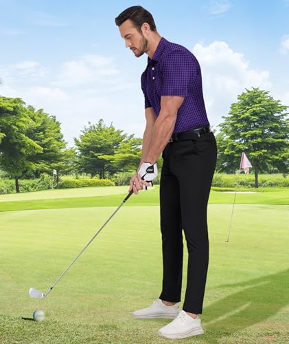 Image of ZITY Men's Golf Shirts Short Sleeve Print Patterns Casual Collared Polo