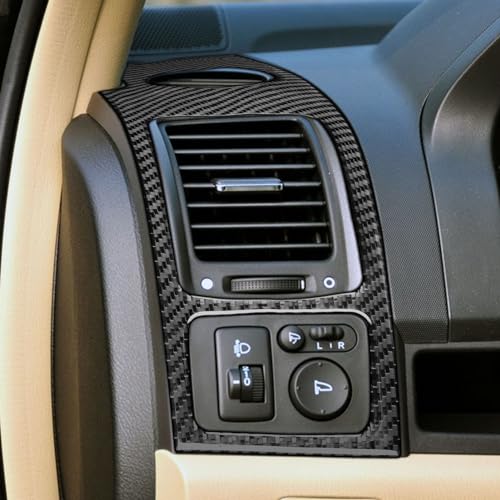 Fobren Real Premium Carbon Fiber Compatible with Honda CRV 2007 2008 2009 2010 2011 Accessories Car Large Side air Vents Panel Cover Sticker Decal Interior Trim