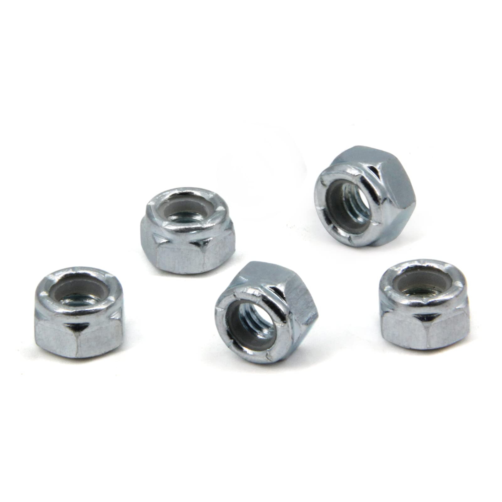 Yeebyee 5/16"-18 Nylon Insert Hex Lock Nuts,Carbon Steel White Zinc Plated - Image 4