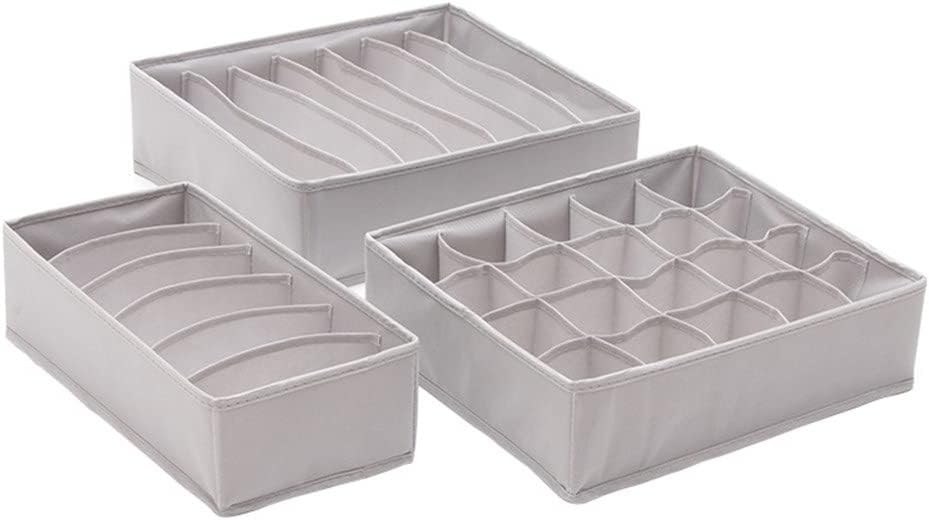 Foldable Storage Boxes Multi-size Underwear Closet Drawer Divider Lidded Organizer Box for Ties Socks Bra Bedroom