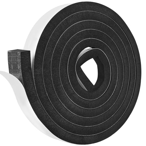 Image of Kikerike Self Adhesive Foam Tape Weatherstrip 2In x 1In x 6.5Ft High Density Foam Insulation Strips Foam Seal Weather Stripping with Strong Adhesive for Door and Window Sound Isolation Soundproofing