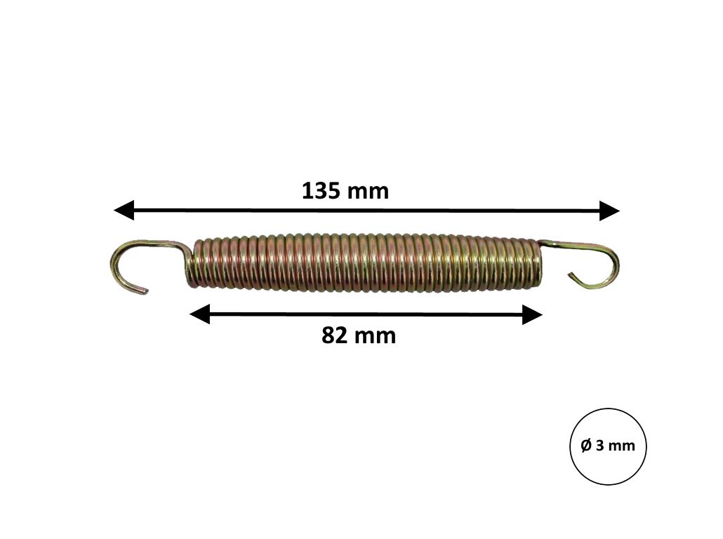 walexo Trampolinfedern (Zugfedern) – rostfreier Stahl, doppelt beschichtet – Ø 3 mm – Länge 135 mm – Verschiedene Mengen erhältlich