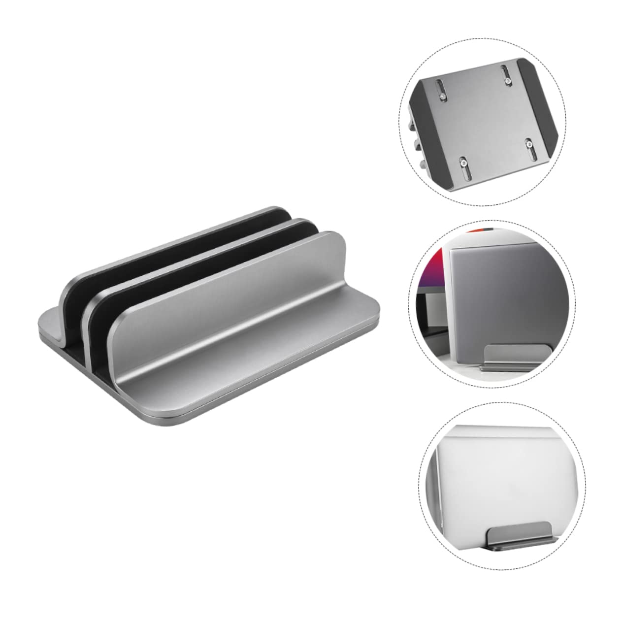 SEWACC Soporte Vertical para Portátil de Aleación de Aluminio Base Estable para Ordenadores y Tablets Escritorio Diseño Compacto y Duradero para Oficina y Hogar