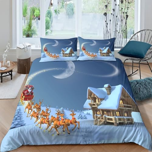 Housse de couette Père Noël 3D super douce lit double - 4