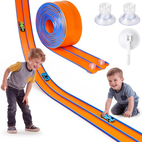 Hot Bee Pista de Coches 4.5m, Flexible Pista de Carreras de Coches de Juguete