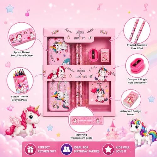 Image of Toy Imagine Pack of 12 Stationery Set Return Gifts for Boys & Girls 12 Pencil Box,24 Designer Pencil,12 Ruler,12 Eraser,12 Sharpener,12 Crayon Sets(6 Colours in Each) Birthday Gift for Kids Age 3-12