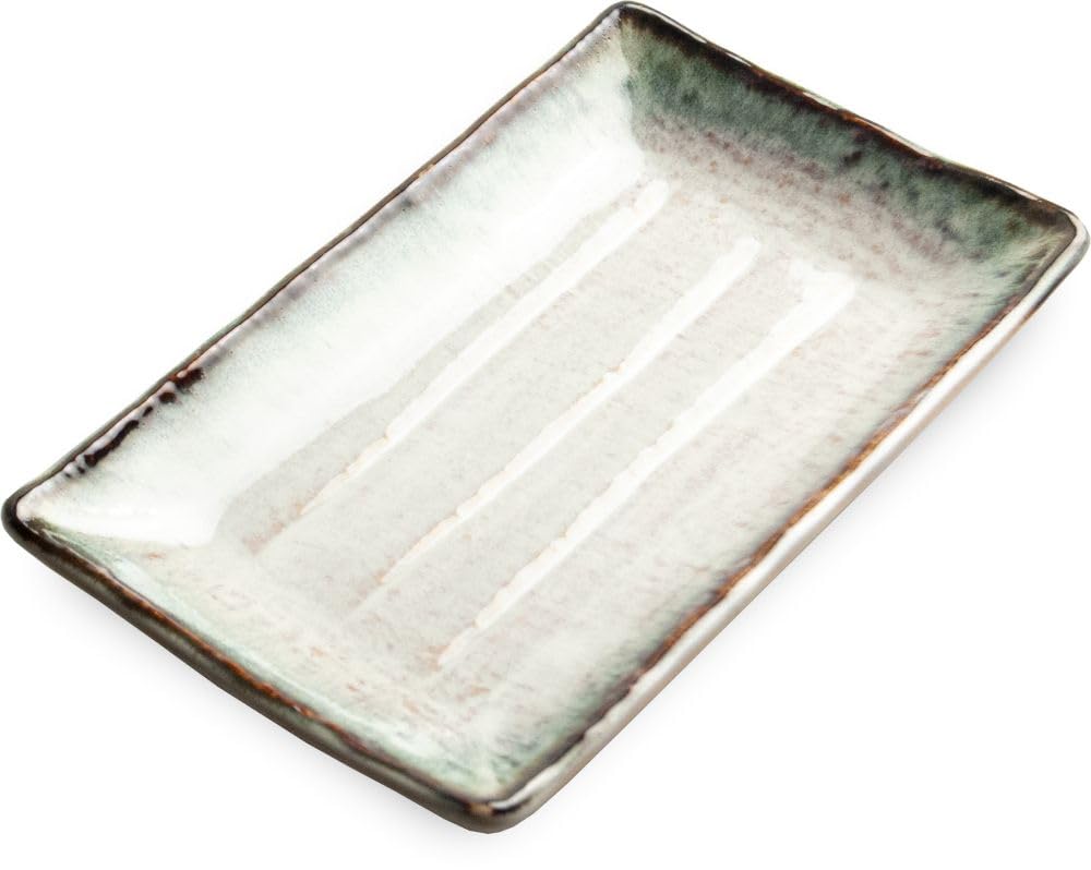 Sushi Set SHIRO weiß Porzellan Sushiset Geschenkset hergestellt in Japan zwei Sushi Teller zwei Schälchen und Essstäbchen 21,7 x 13,5 cm