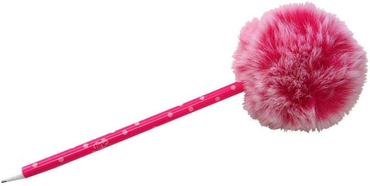 Tinc Cute Fluffy Pom Pom Pen for Party Bags, School Supplies Ballpoint Pen, Pink