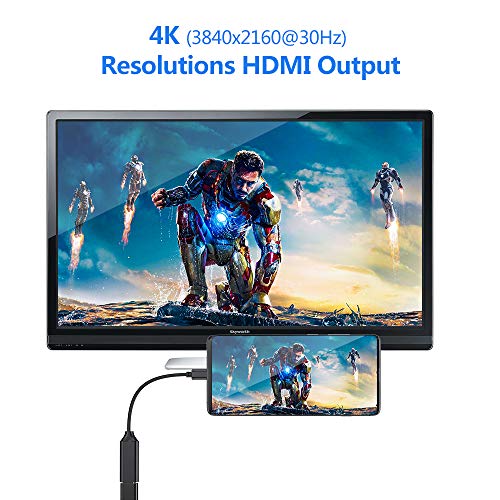 USB C auf HDMI Adapter, Type c zu HDMI 4K Adapter (Thunderbolt 3 kompatibel) für MacBook Pro 2018/2017, iPad Pro 2018, Samsung Note 9/S9/S10, Huawei Mate 20/P20 und mehr (Black) - Image 6