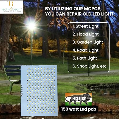 Image of Technobeam 150W LED PCB with Driver for Repair | 64 LED, 63V 700mA | Aluminum Plate Base | Waterproof & Durable | Ideal for Flood Light and Street Light