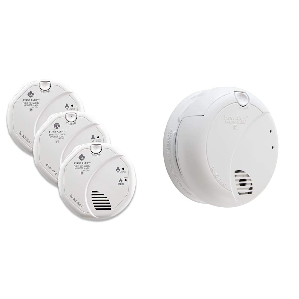 Photo 1 of First Alert BRK SC7010BV-3 Hardwired Smoke and Carbon Monoxide (CO) Detector, 3-Pack & BRK 7010B Hardwired Smoke Detector with Photoelectric Sensor and Battery Backup