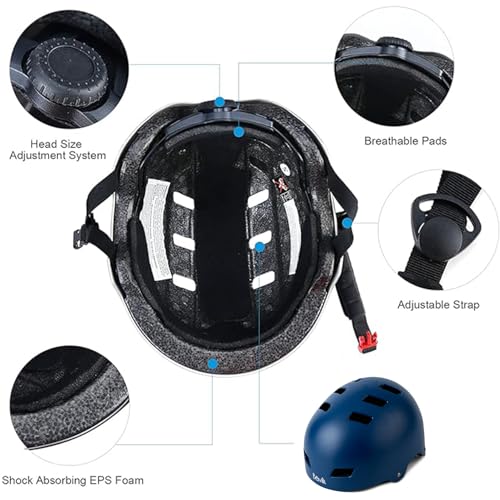 Image of Skateboard Bike Helmet,3 Sizes for Adults Youth Teen Kids Toddler | Adjustable for Men Women Boys Girls,Safety Certified Multi-Sport for Scooter Skate Bicycle Skating Rollerblading