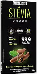 Chocolate 99,9% Cacau Zero Açúcar Zero Lactose 70g - Stévia Choco