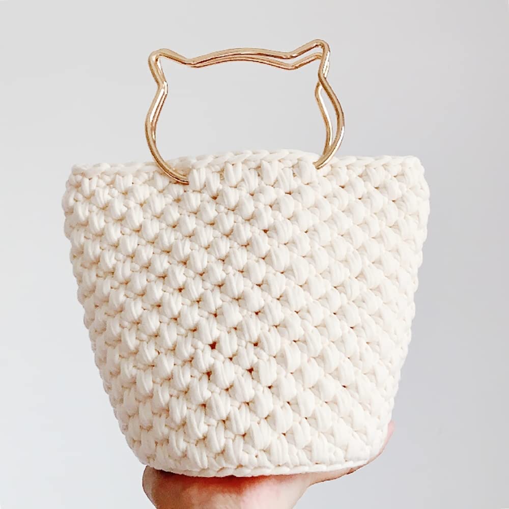 2 Pièces Poignées de Sac à Main, Poignées de Sac à Main Forme Ronde Poignée de Sac Remplacements Sac Poignées en Métal Poignée de Bagage pour la