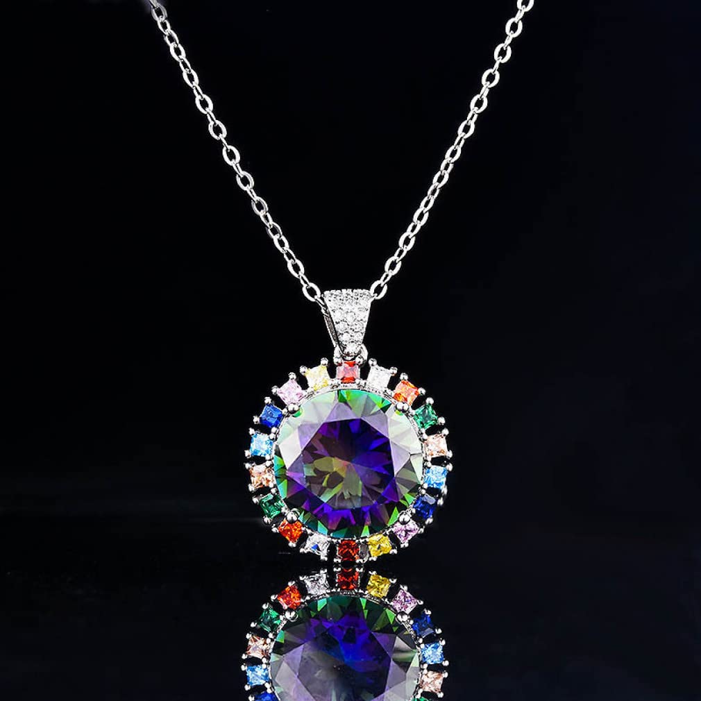 Collar de plata maciza anticaída de brillo duradero con piedras 2