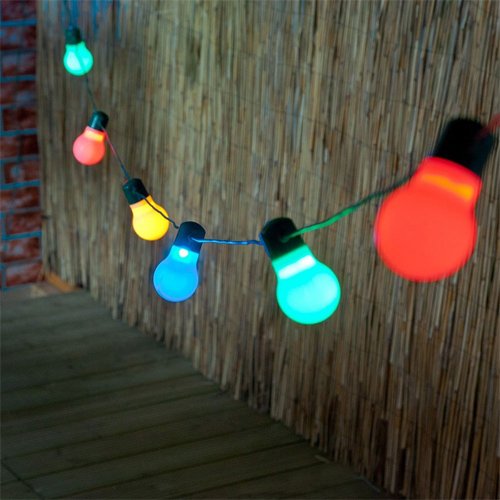 10 LED Retro Party Globe Fairy Bulb Light Decoration Colour Wedding Garden NEW