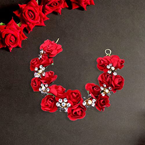 Image of Majik Bun Decoration Hair Gajra For Women And Girls Wedding, Party Hair Decoration Hair Accessories (Red)
